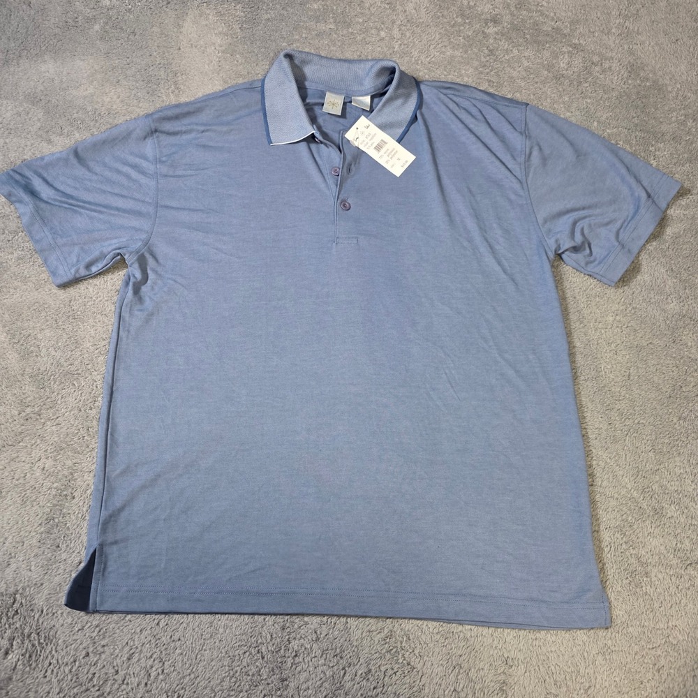 Burma Bibas Mens M Polo Shirt Sapphire Blue Rayon Blend Short Sleeve 8765 NWT